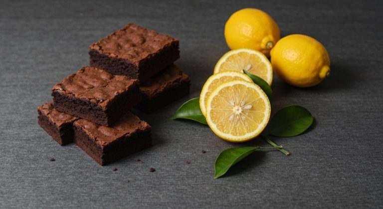 Různé bezlepkové moučníky na dřevěném stole s přirozeným osvětlením