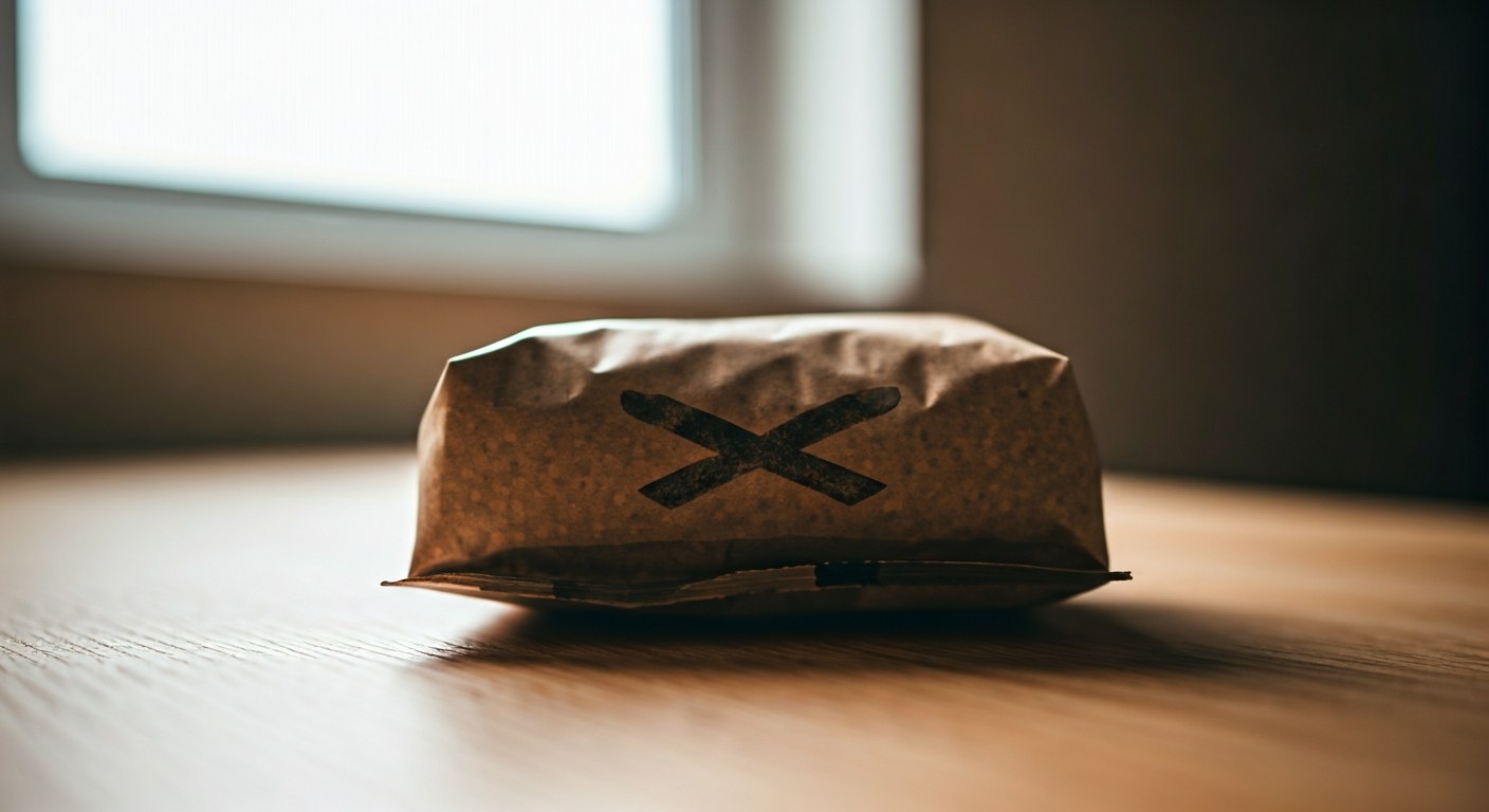 Detail přeškrtnutého klasu symbolizujícího bezlepkový produkt na obalu