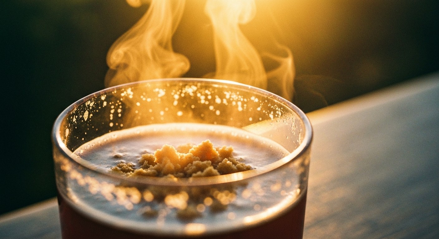 Fermentační nádoba s bublající zázvorovou směsí a čerstvým zázvorem