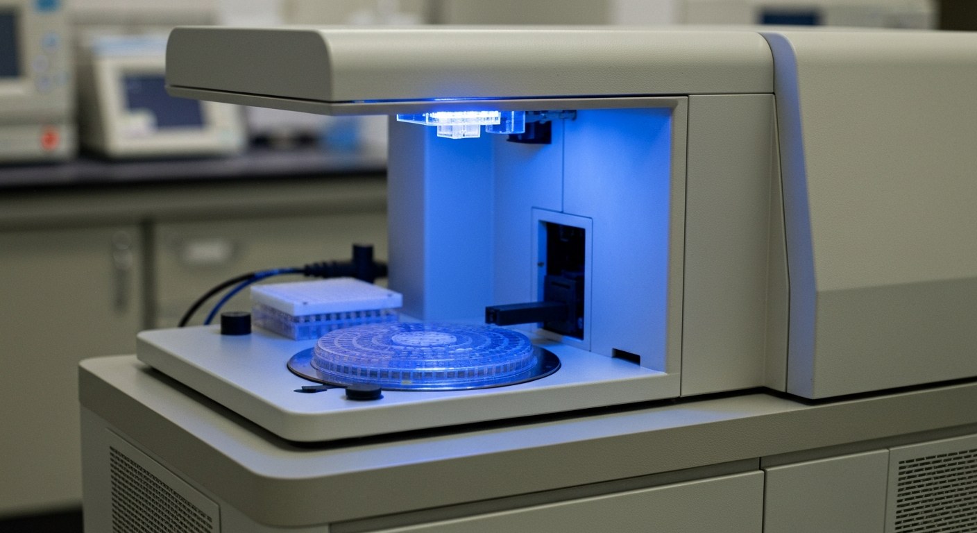 Automatizovaný laboratorní analyzátor provádějící testy na protilátky IgA a IgG