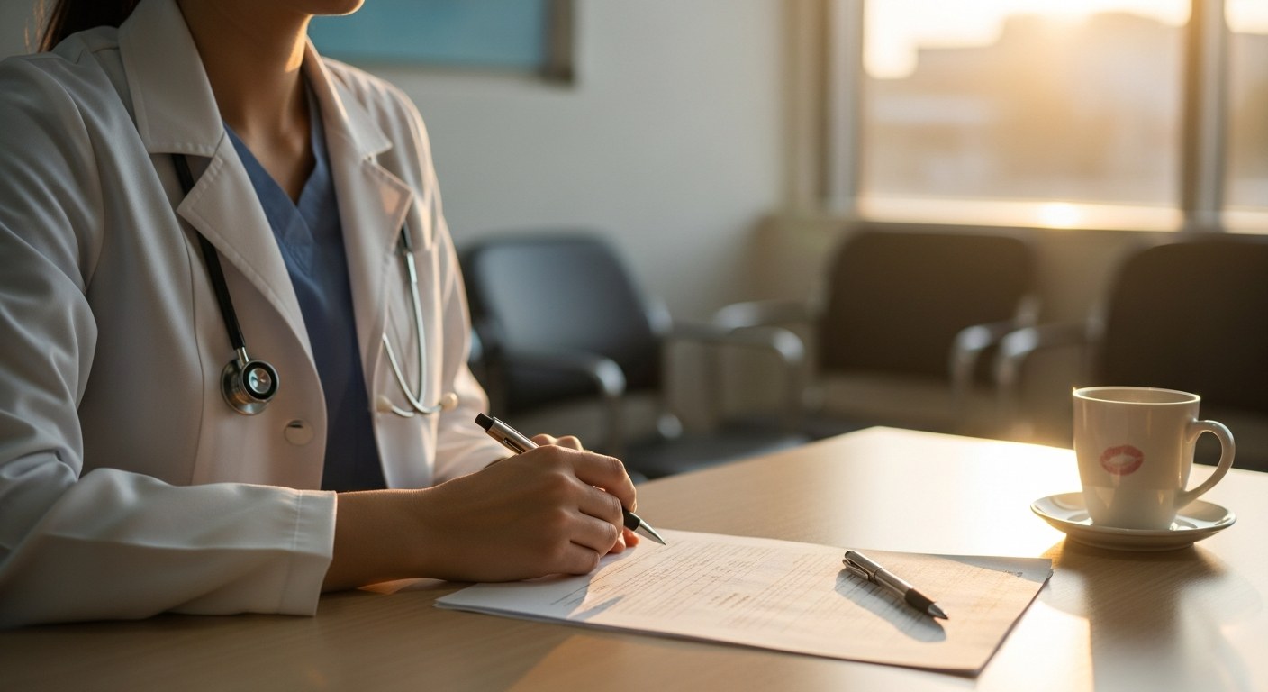 Pacientka během konzultace s lékařem o zažívacích potížích a podezření na celiakii