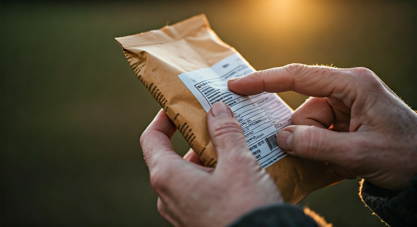 Ruka ukazuje prstem na seznam ingrediencí s E621 na obalu