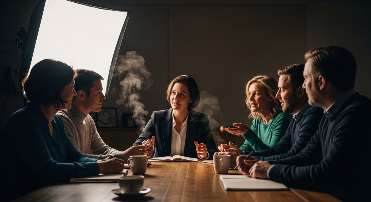 Skupina lidí na setkání Klubu Celiakie při diskusi o bezlepkovém životě