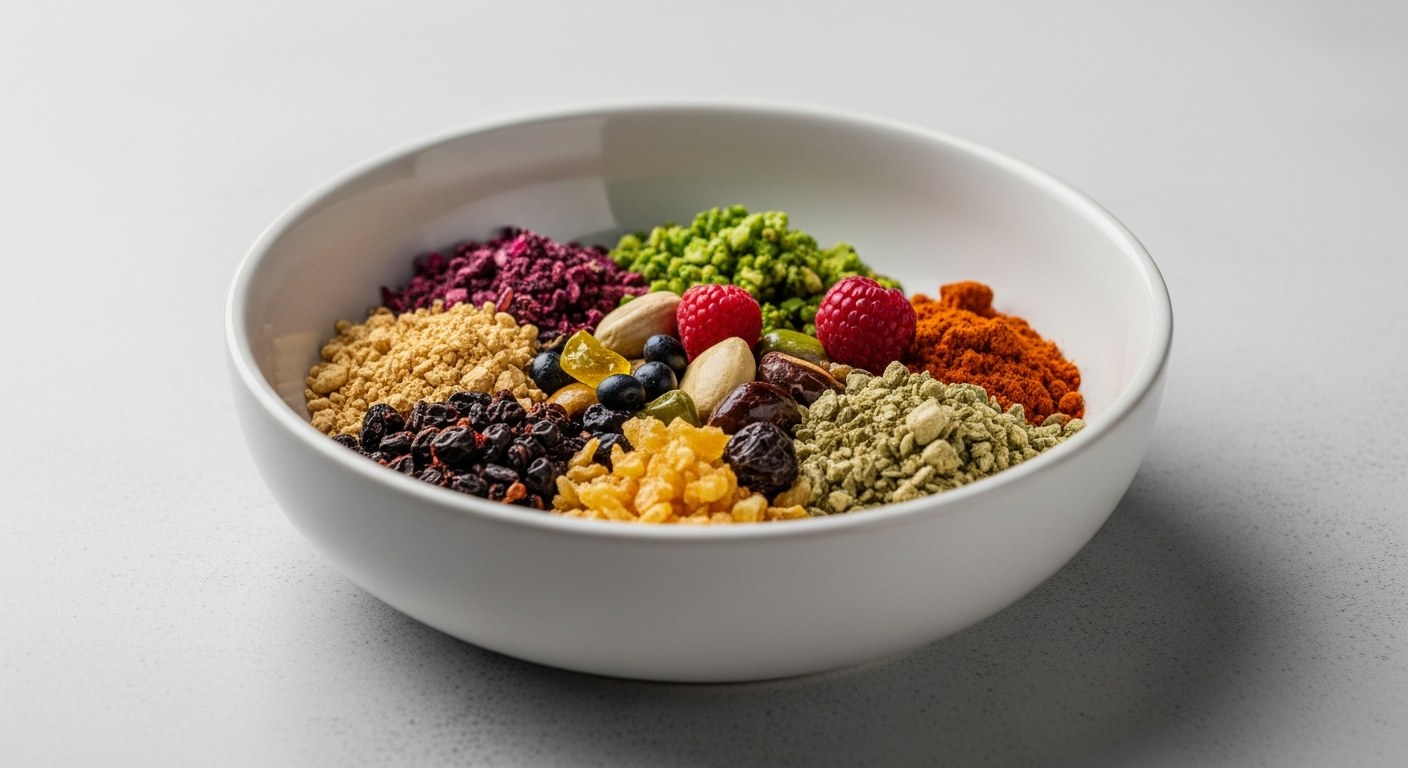 Těstovinový salát s bezlepkovými těstovinami a čerstvou zeleninou na bílém talíři