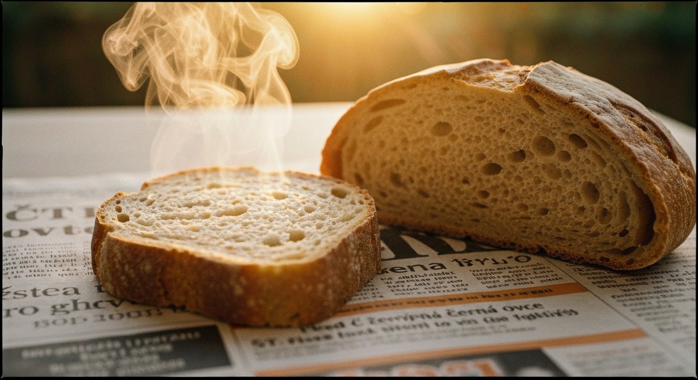 Nakrojený vítězný bezlepkový chléb s viditelnou nadýchanou strukturou střídy